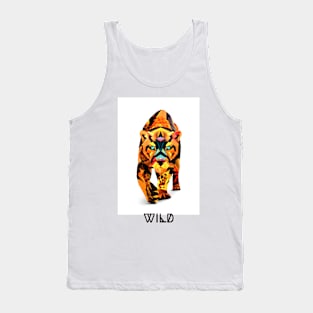 Orange Illustrated Tiger Tank Top